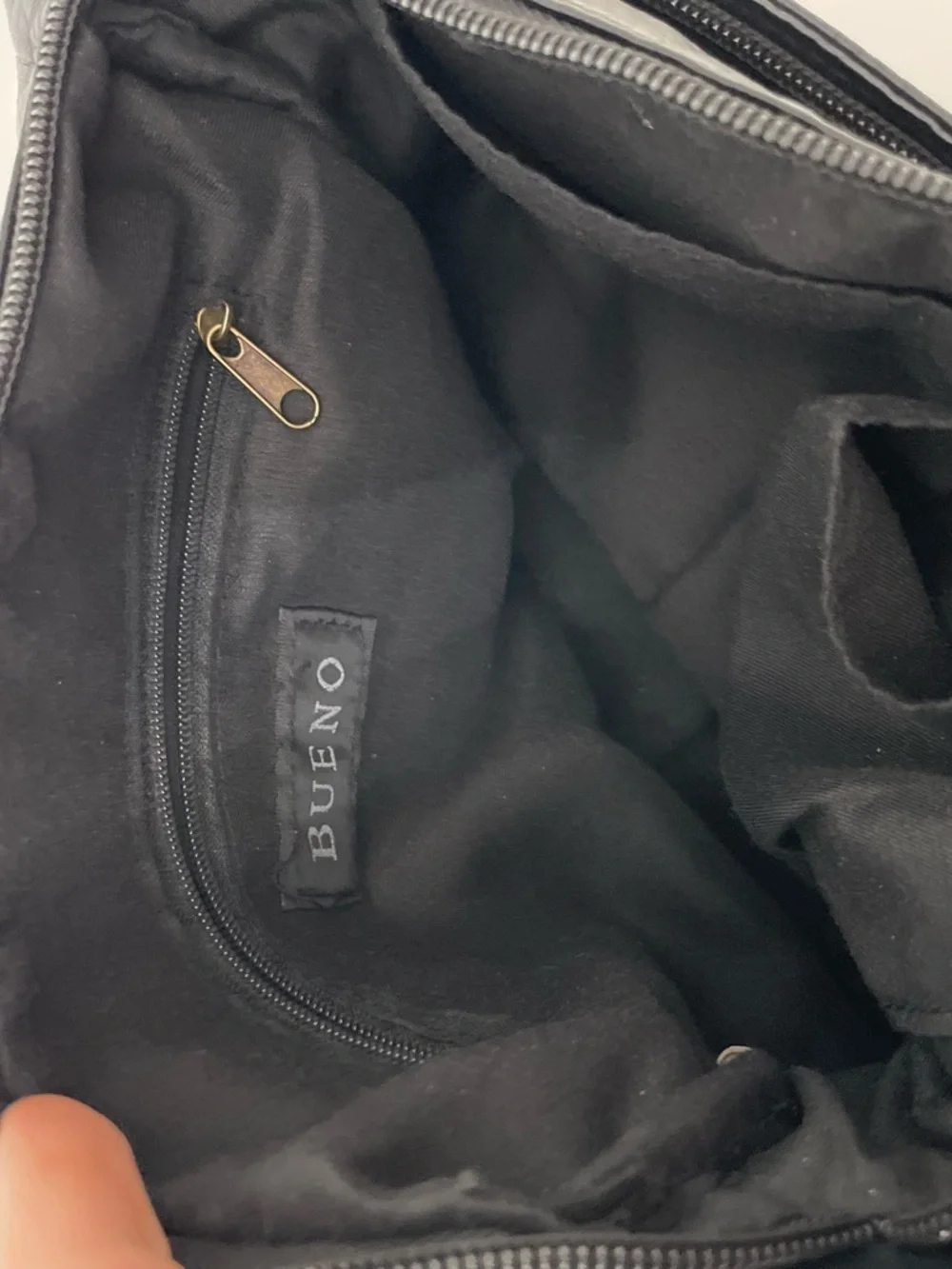 Bueno Black Leather Crossbody Purse Shoulder 90s Streetwear Minimalism Gorpcore